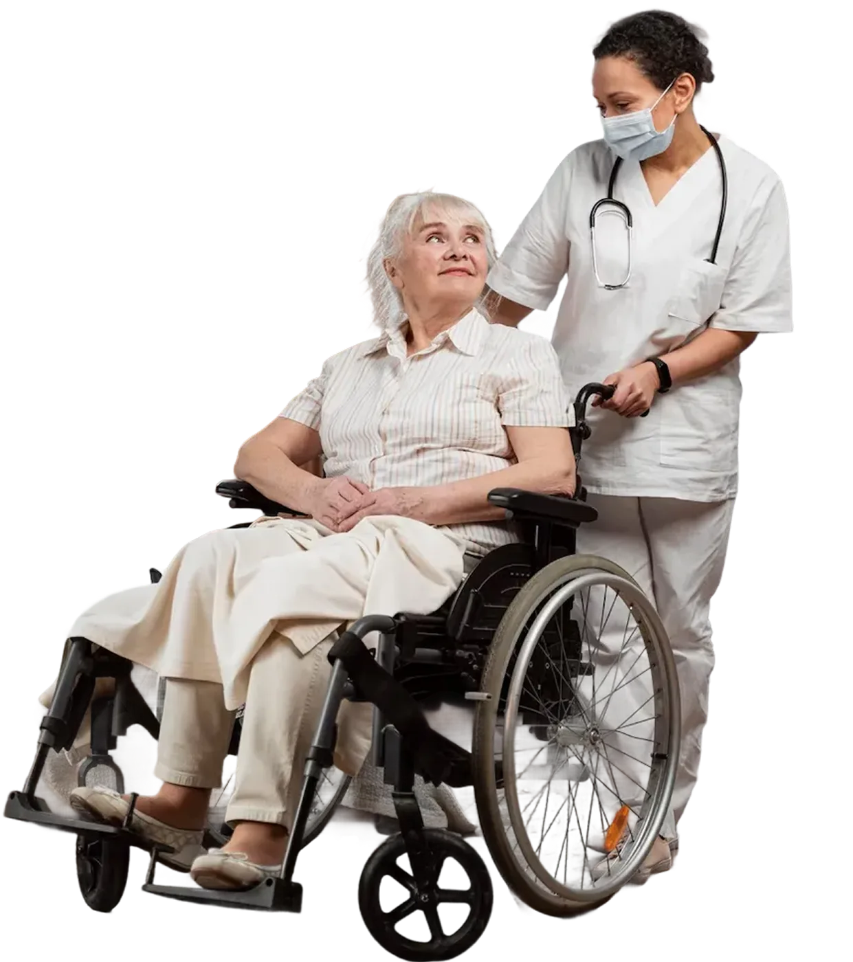 Oxford Medical care specialist with a patient in a wheelchair